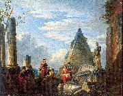 Panini, Giovanni Paolo Roman Ruins with Figures Germany oil painting reproduction